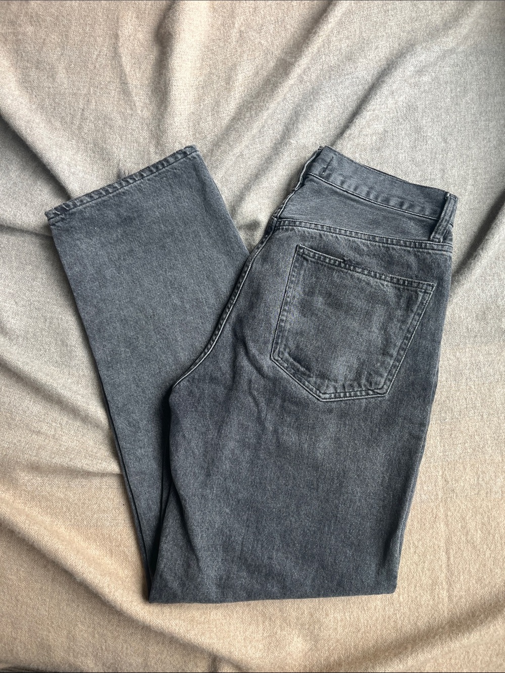 AGOLDE Criss Cross Straight Jean Gray Waist 26